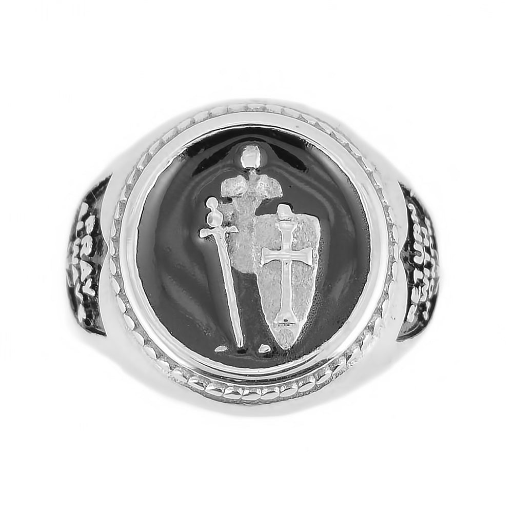 SK1786 Gents Pray Always Armor Of God Ring Stainless Steel Motorcycle Jewelry Size 10-14