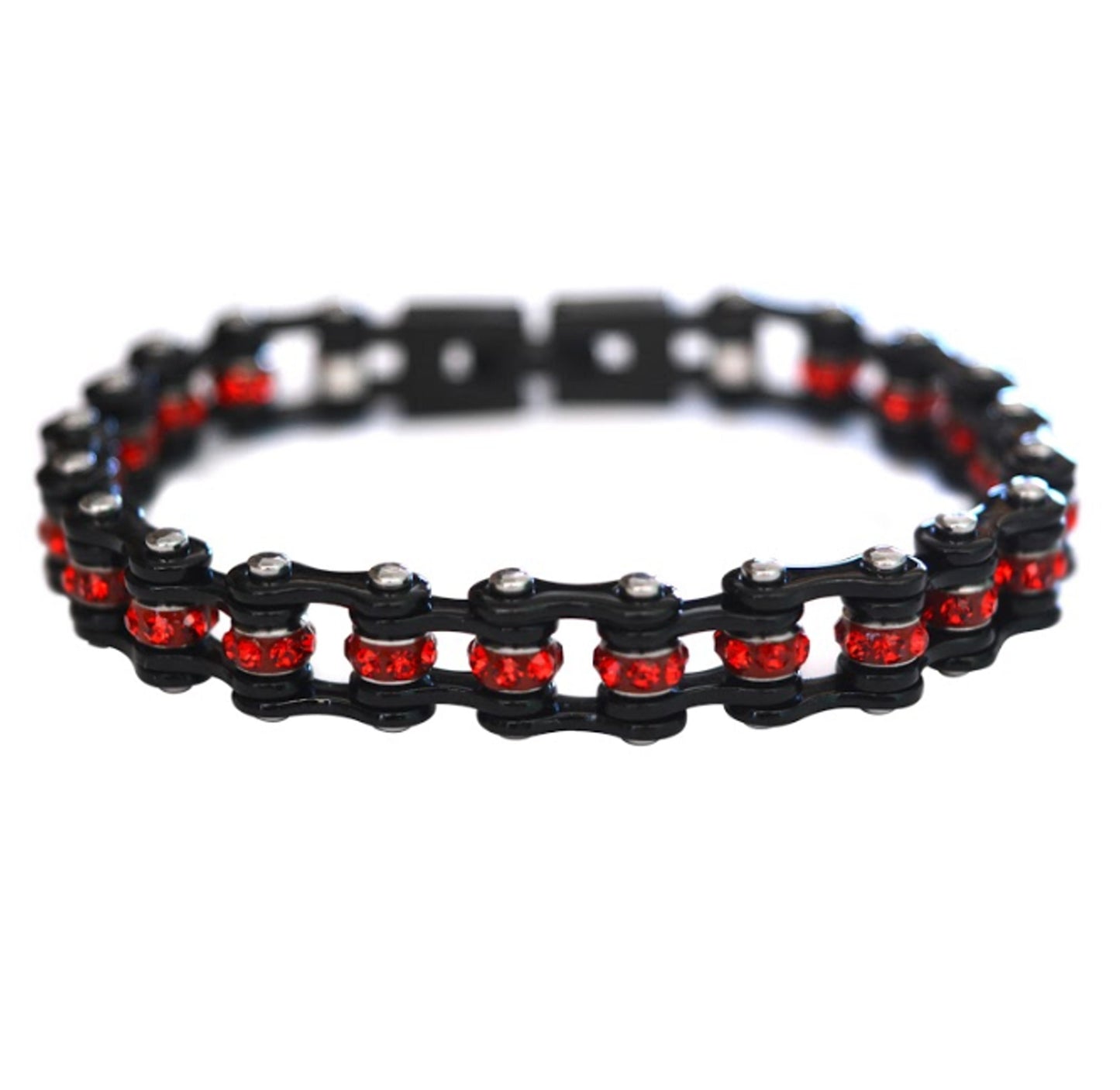 SK2007 Mini Size All Black With Red Crystal Centers