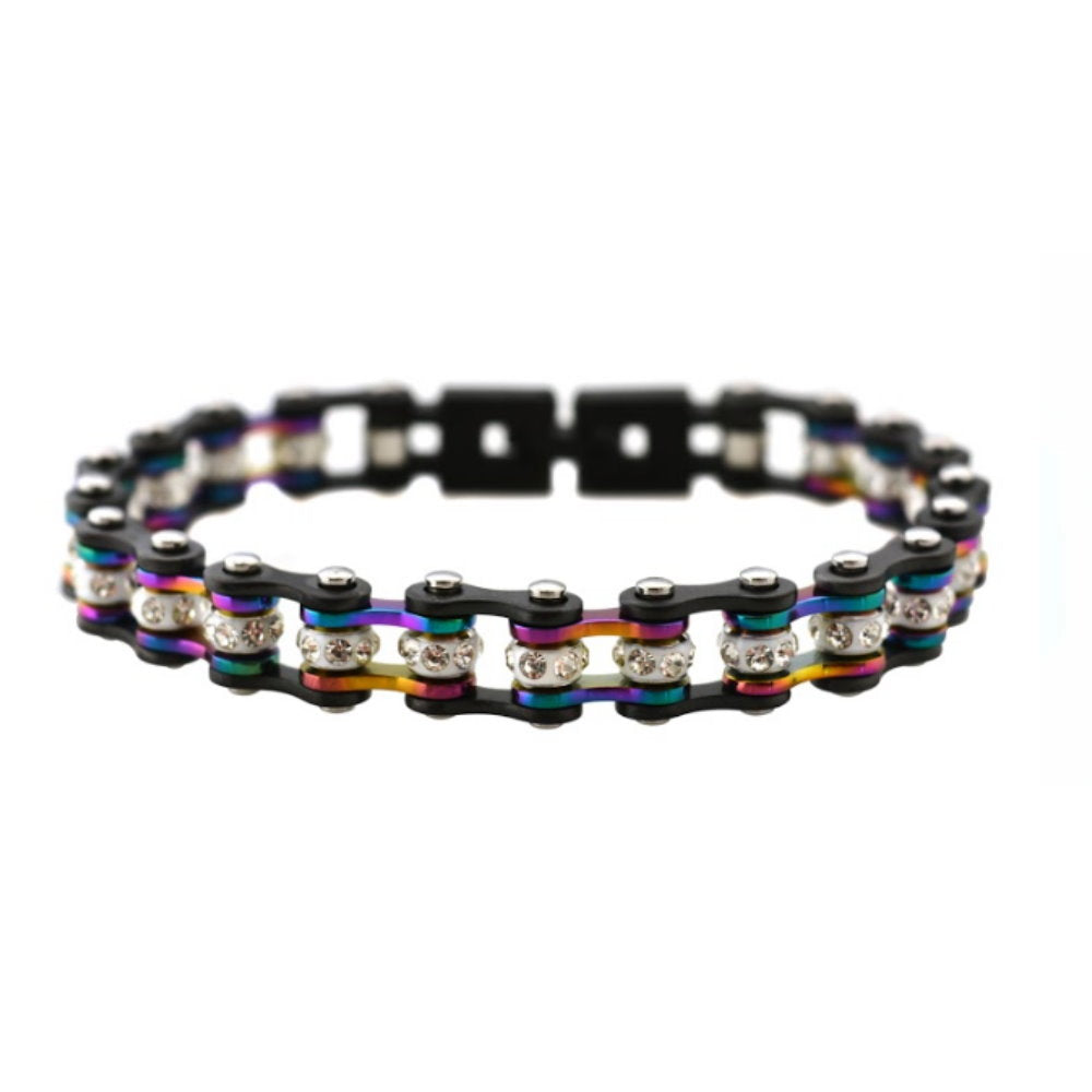 SK2026 Mini Size Gunmetal/Irredisent With White Crystal
