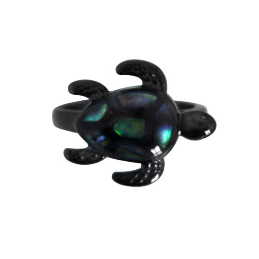 SK2338 Ladies Black Turtle Ring Stainless Steel Motorcycle Jewelry Size 5-10