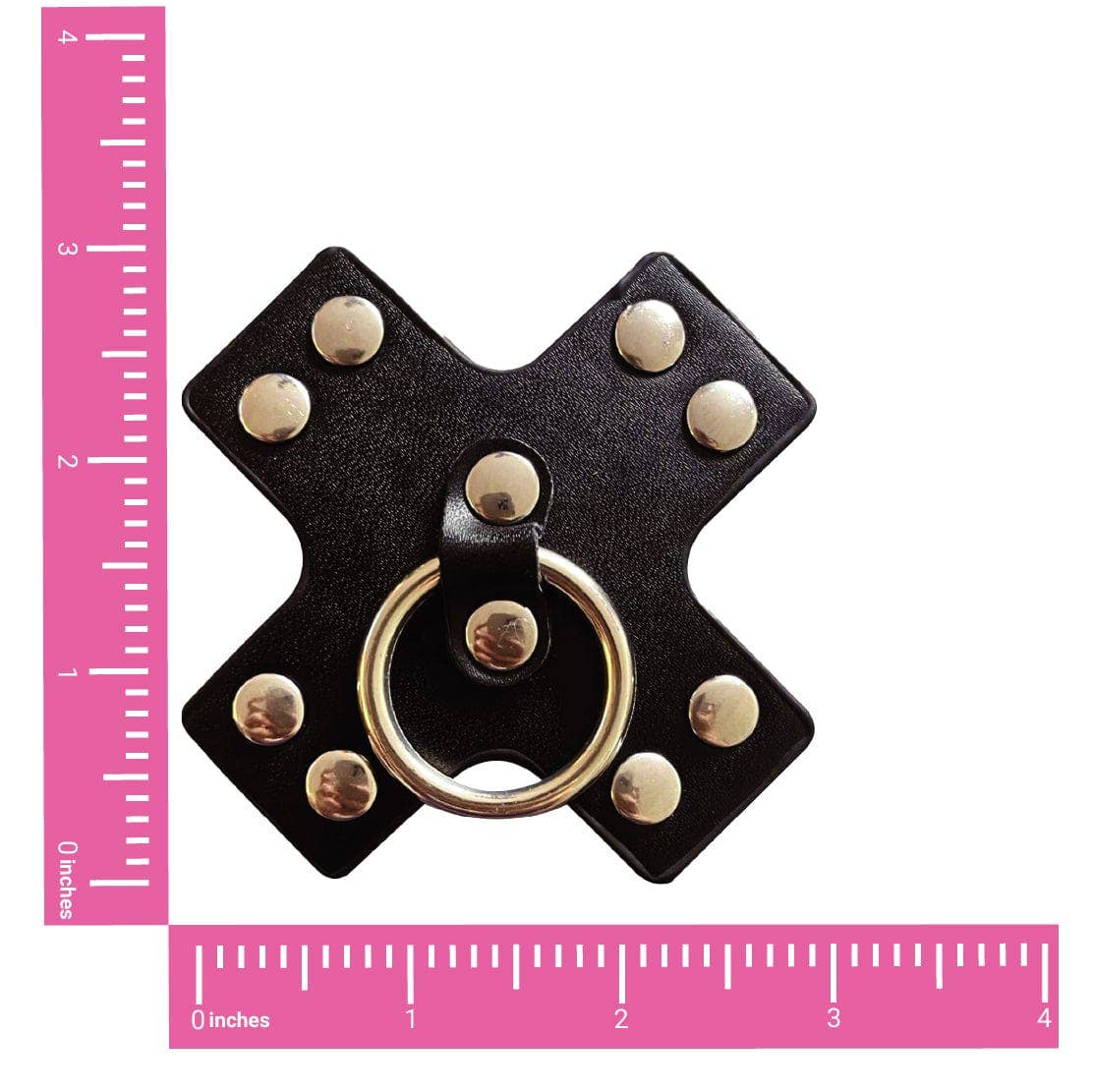 Pierced 'n Punked Leather Metal X Silicone Reusable Nipple Cover Pasties: Black / O/S