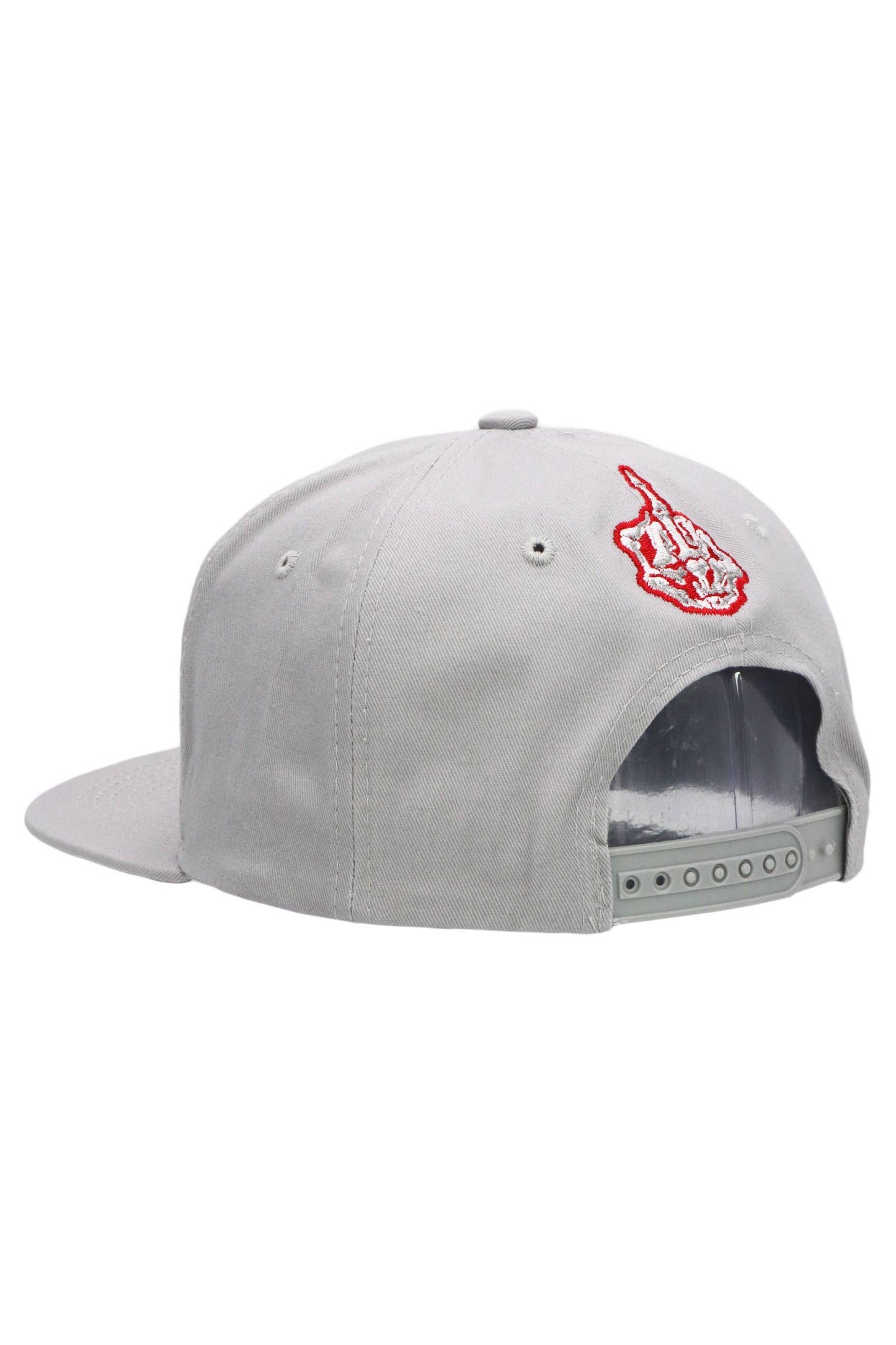 Middle Finger Up Skeleton Cotton Snapback: GRAY/BLACK / ONE SIZE