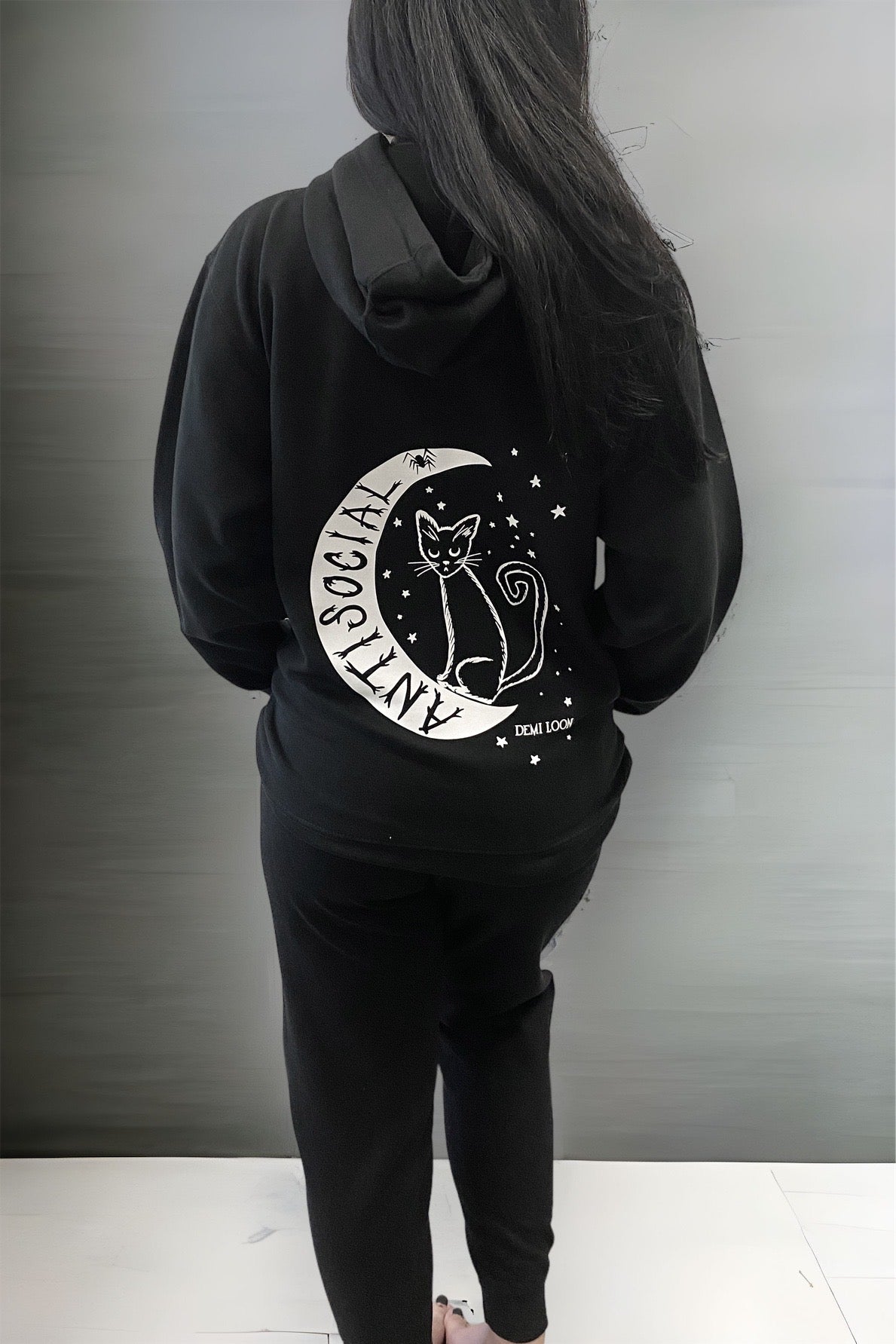 Antisocial Cat Witch Moon Jogger "Boyfriend" Sweat Pants