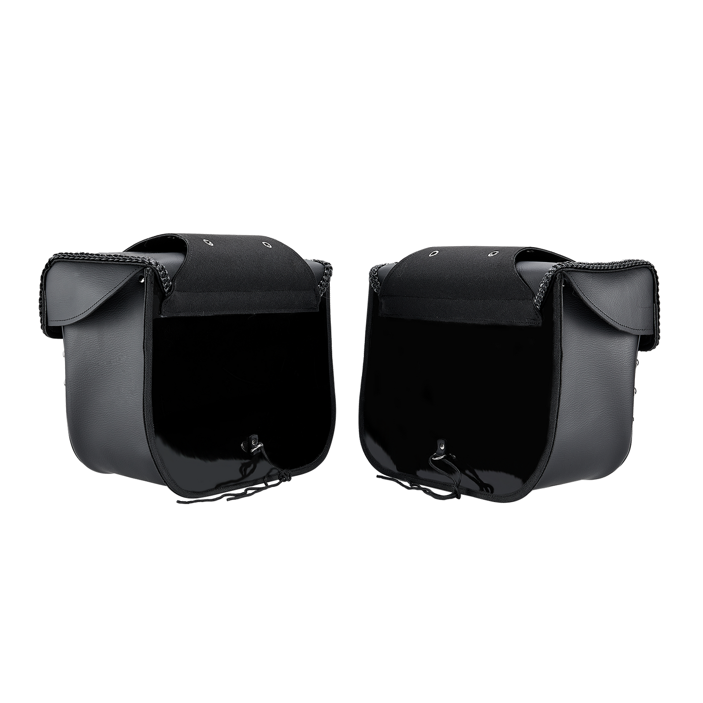 Dream Apparel Motorcycle Saddlebag PVC Classic Black Vintage Style, Weather-Resistant Saddle bag