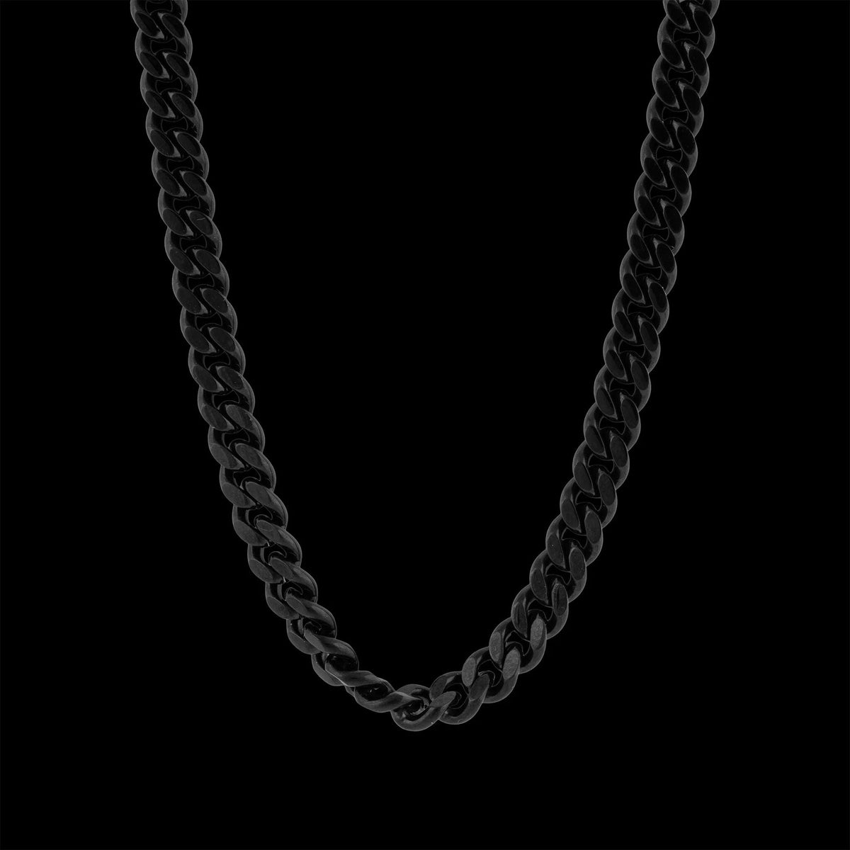 Black Stainless Steel Curb Chain Necklace