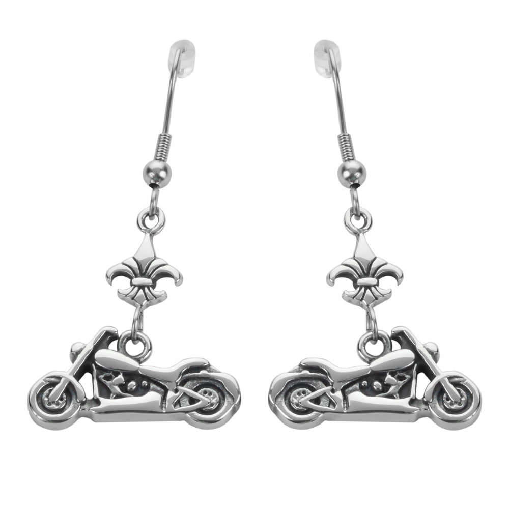 SK1634 Motorcycle Fleur De Lis French Wire Stainless Steel Biker