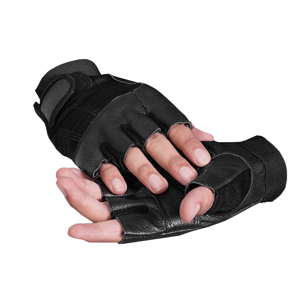Leather / Mesh Fingerless Glove - view 7