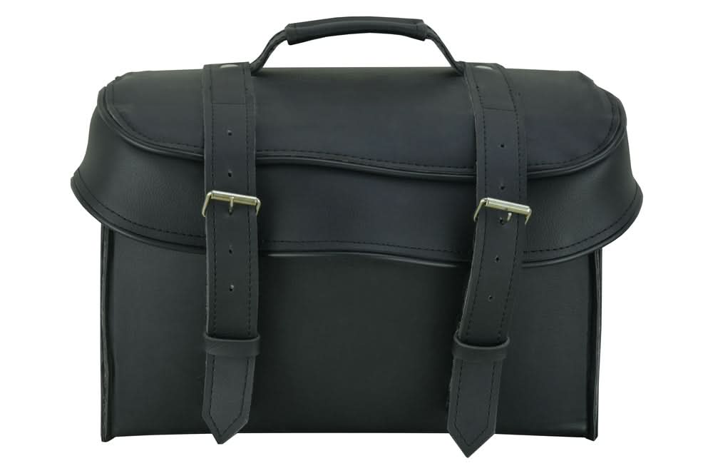 Leather Black PVC Large Four Piece Motorcycle Touring Tail Bag - view 7