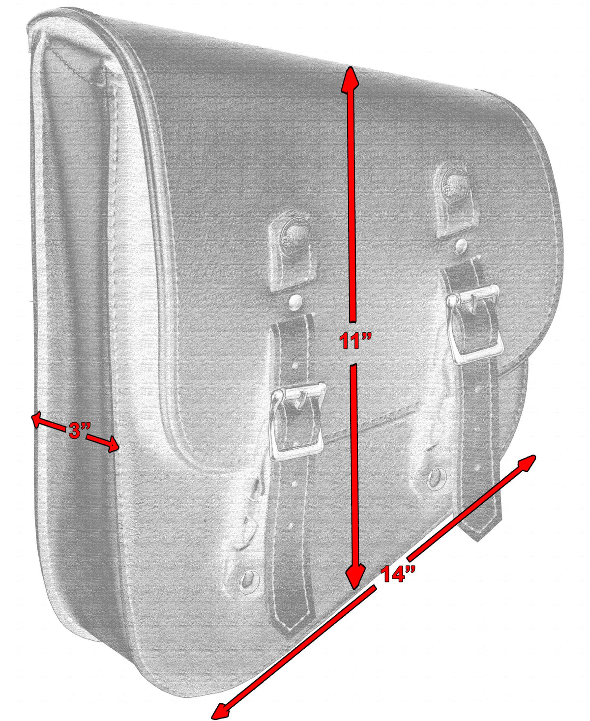 Left Side Premium Leather Swing Arm Bag W/ Buffalo Snaps - view 4