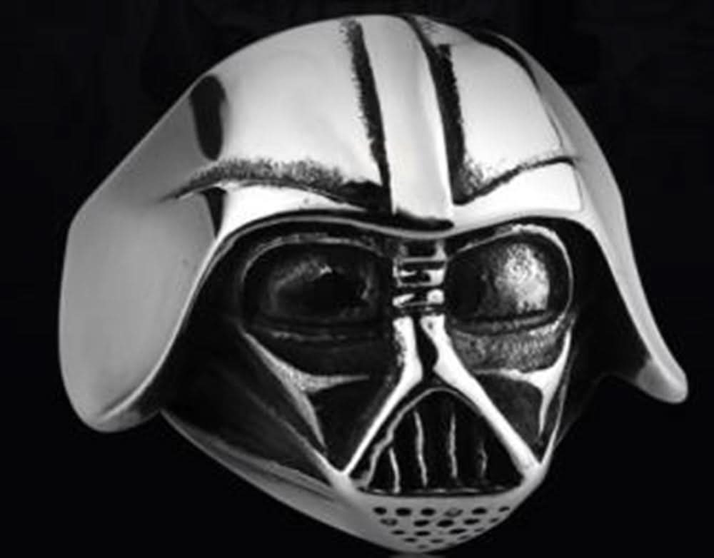R12 Stainless Steel Star Wars Face Skull Biker Ring