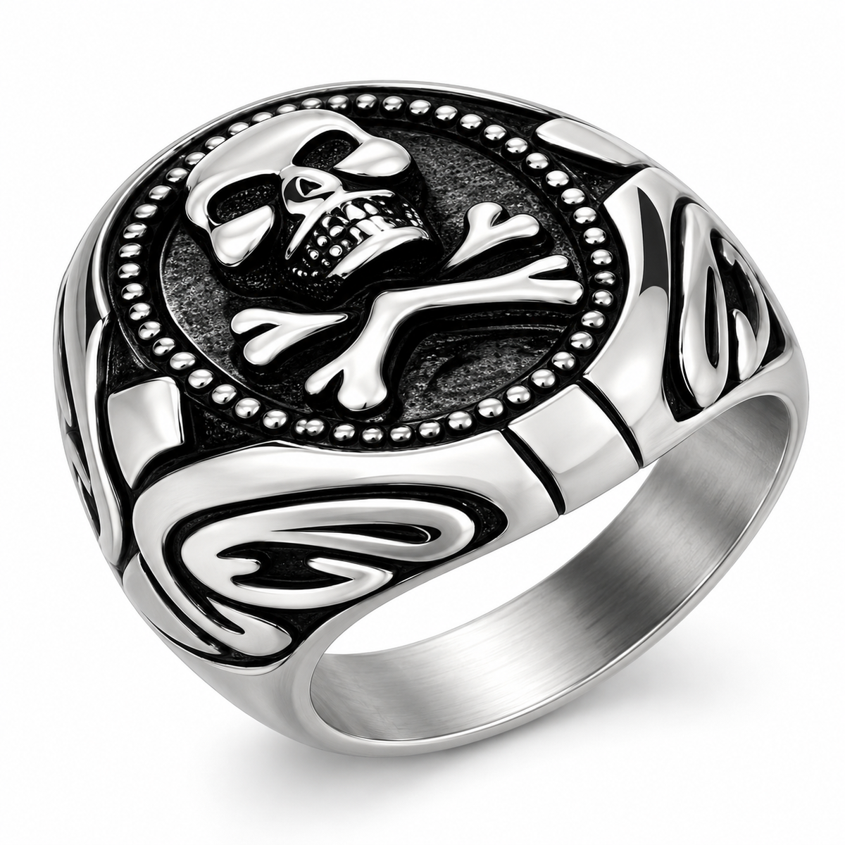 R195 Stainless Steel Poison Ivy Biker Ring