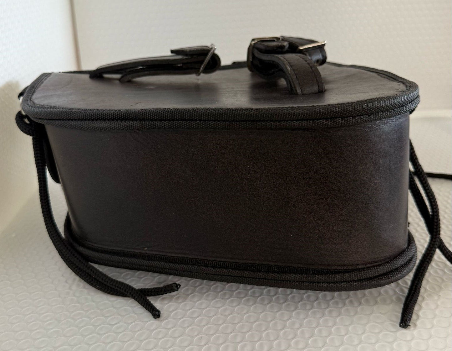 Genuine Distressed Brown Leather Left Side Solo Swing Arm Bag