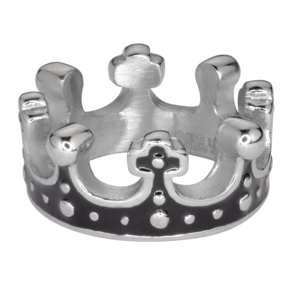 SK1004 Vatican Crown Ring Stainless Steel Motorcycle Jewelry Size 6-10