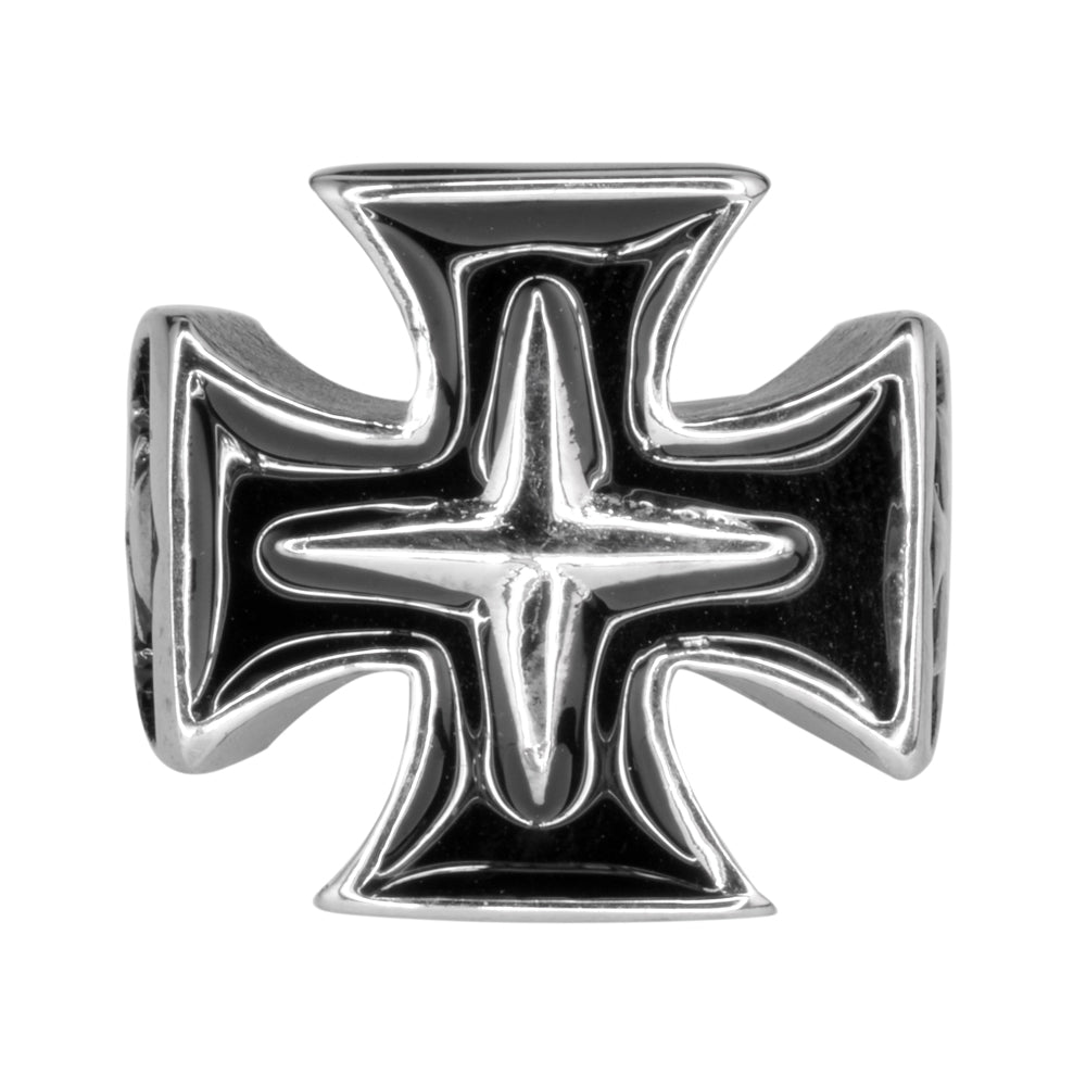 SK1076 Maltese Cross Skull Ring Stainless Steel Motorcycle Jewelry Size 9-15