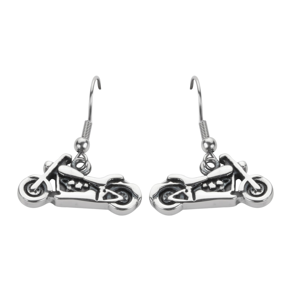 SK1637 Motorcycle French Wire Small Earrings Stainless Steel Motorcycle Biker Jewelry