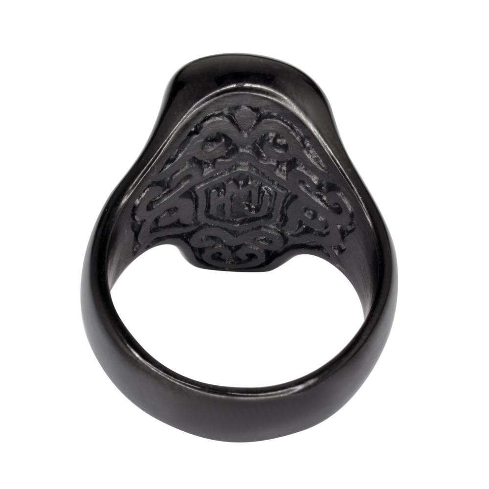 SK1743 Unisex Guy Fawkes Ring "Anonymous Mask" Black Edition Stainless Steel Motorcycle Jewelry Size 6-14