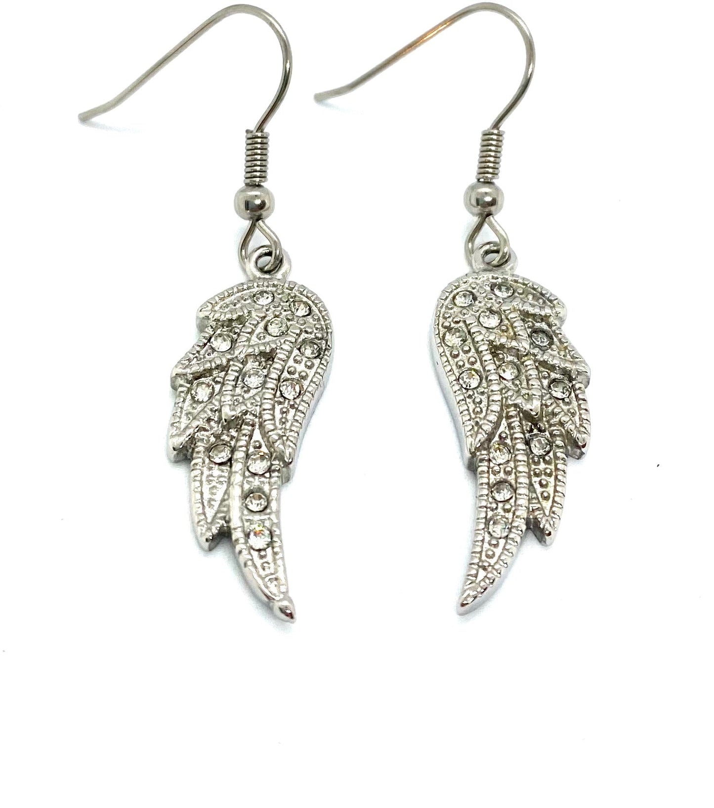 SK2235A Wing Earrings Bling French Wire