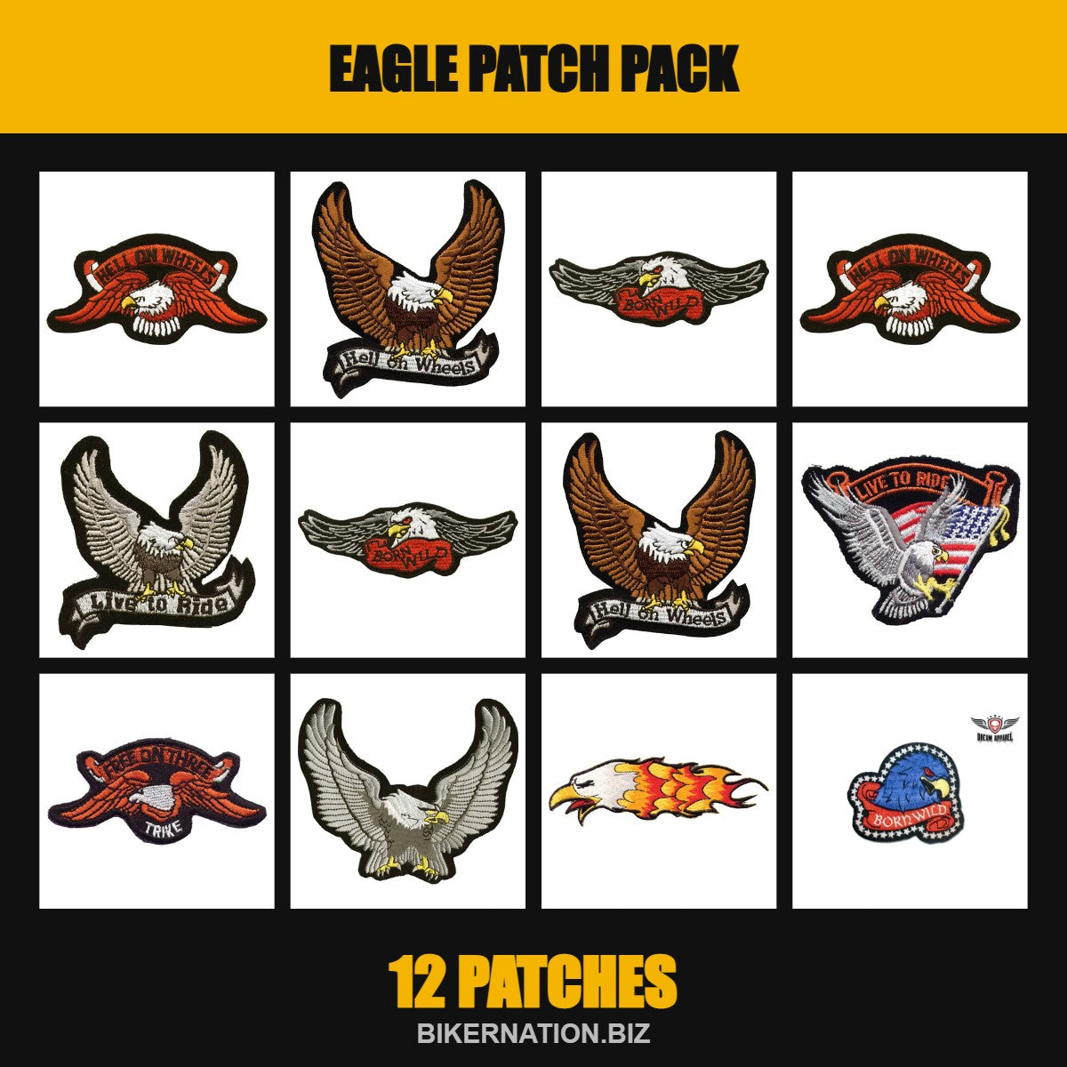 Eagle Patch Pack – 12 Patches