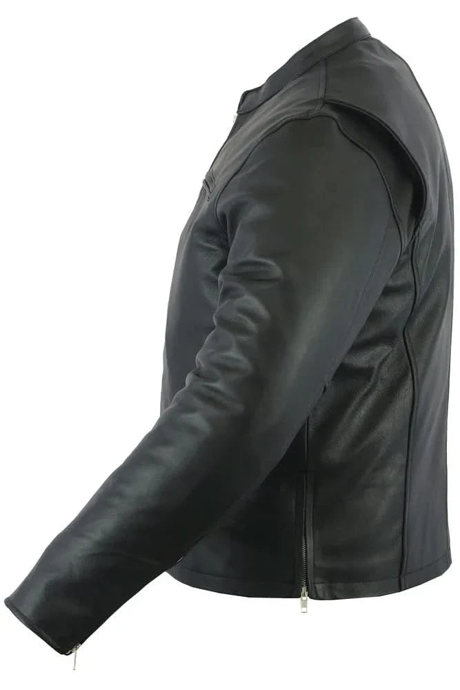 Men's Black Sporty Cruiser Jacket with Removable hood
