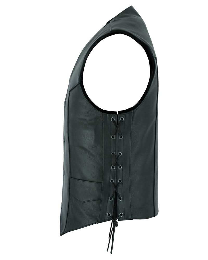 Men's Side Lace Economy Vest - Black