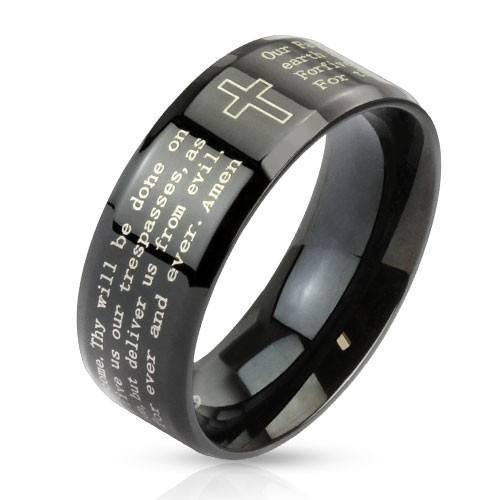 Lords Prayer Ring - 05 / Black - The Biker Nation