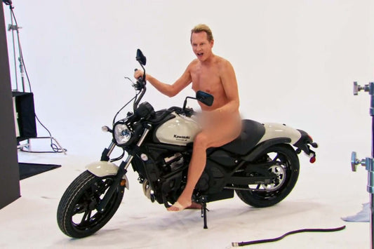 Carson Kressley Poses Naked On a Motorcycle.  Yes, Naked.