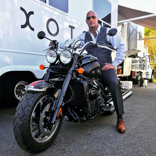 The Rock Goes On a Rampage On a Triumph Rocket