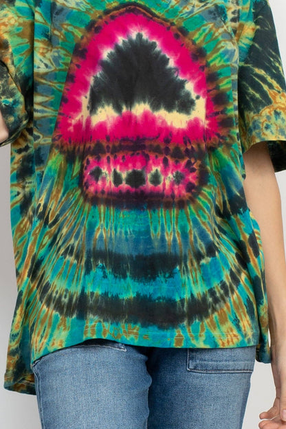 Psychedelic Tie-dye Unisex Tee: Grey / Medium