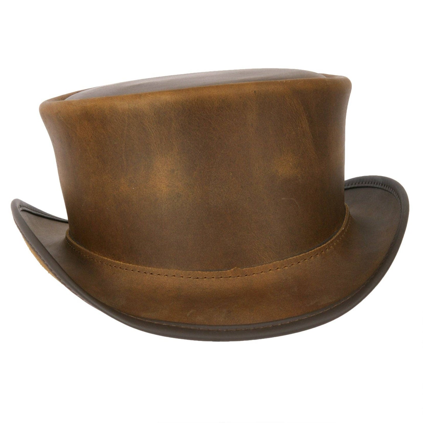 Genuine Leather Top Hat - Style Marlow Unbanded: Burnt Honey / XL
