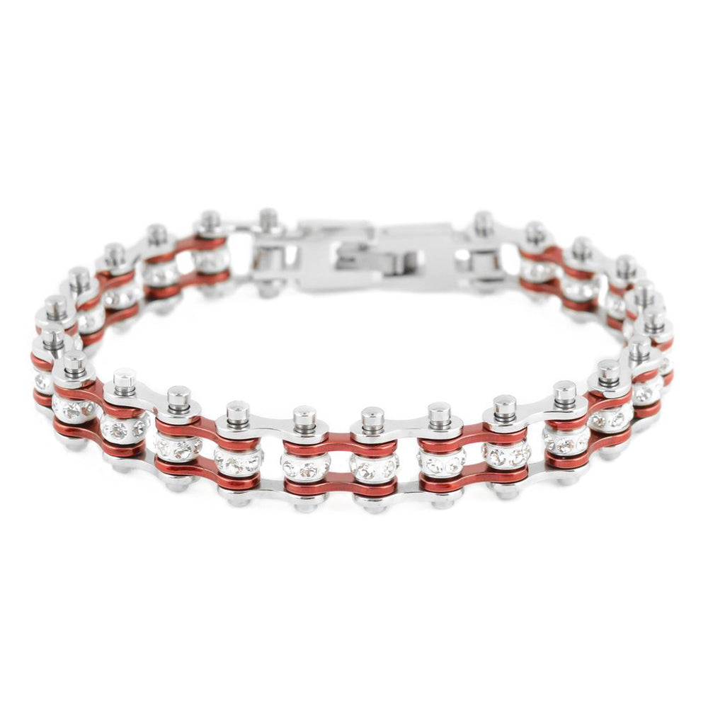 SK2014  Mini Size Two Tone Silver Candy Red With White