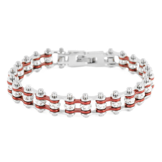SK2014  Mini Size Two Tone Silver Candy Red With White
