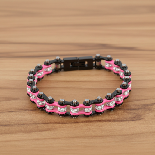 SK2097  Mini Size Two Tone Black Pink With White Crystal