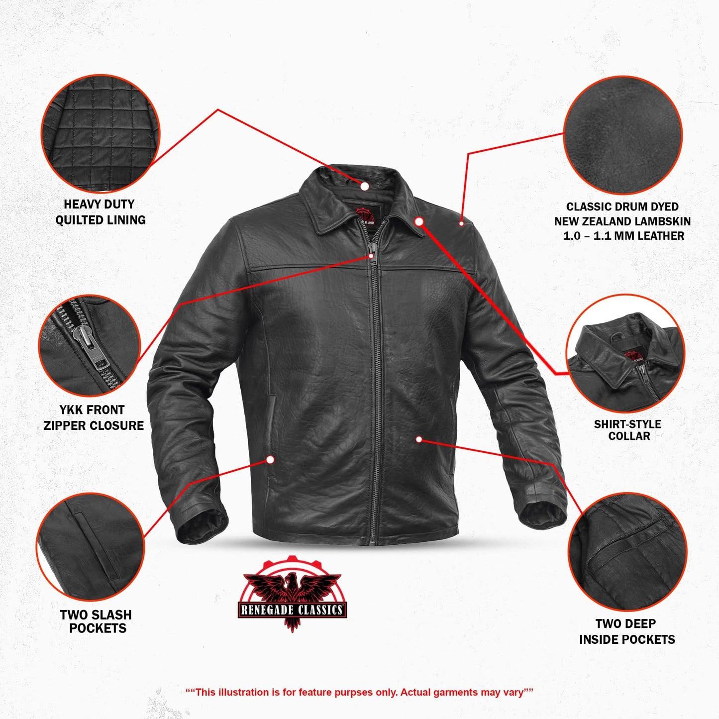 Men's Black Drum Dyed New Zealand Lambskin Jacket