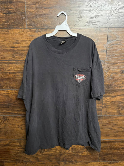 Y2K Faded Harley Davidson Pocket Tee Bellevue Bike Motor 2XL