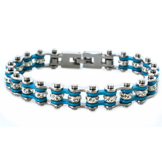 SK2004  Mini Size Two Tone Silver Turquoise With White