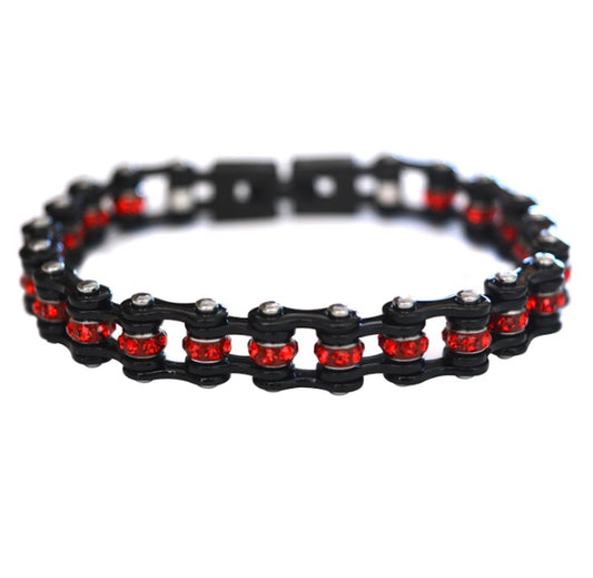 SK2007  Mini Size All Black With Red Crystal Centers