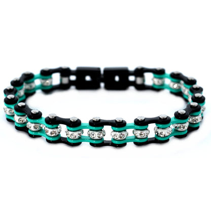 SK2023  Mini Size Two Tone Black Aquamarine With White