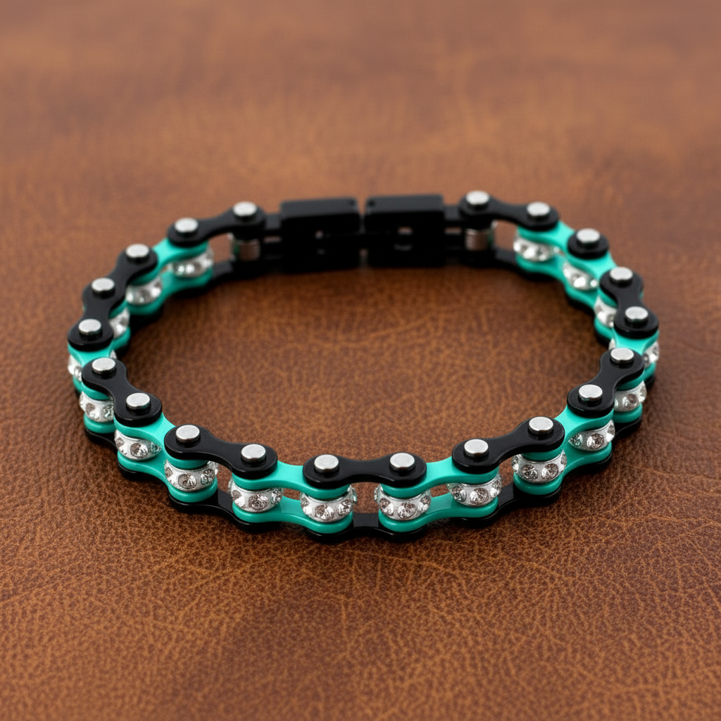 SK2023  Mini Size Two Tone Black Aquamarine With White