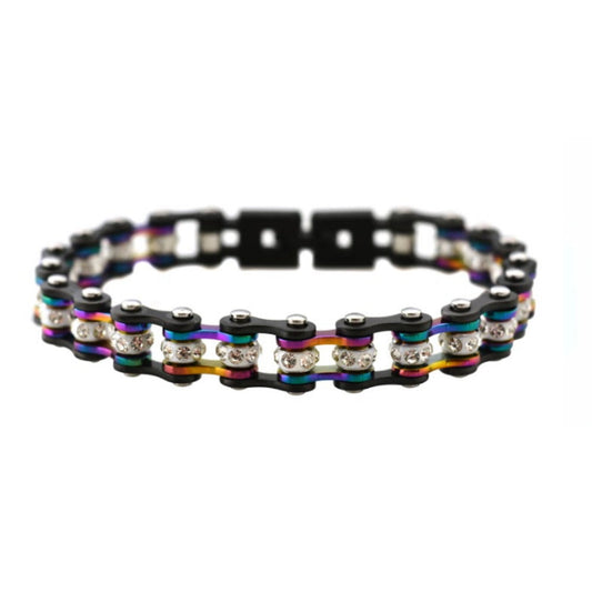 SK2026  Mini Size Gunmetal/Irredisent With White Crystal
