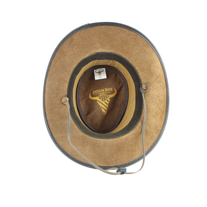 American Bison Crushable Cowboy Hat with Braided Hat Band: Brown / Small