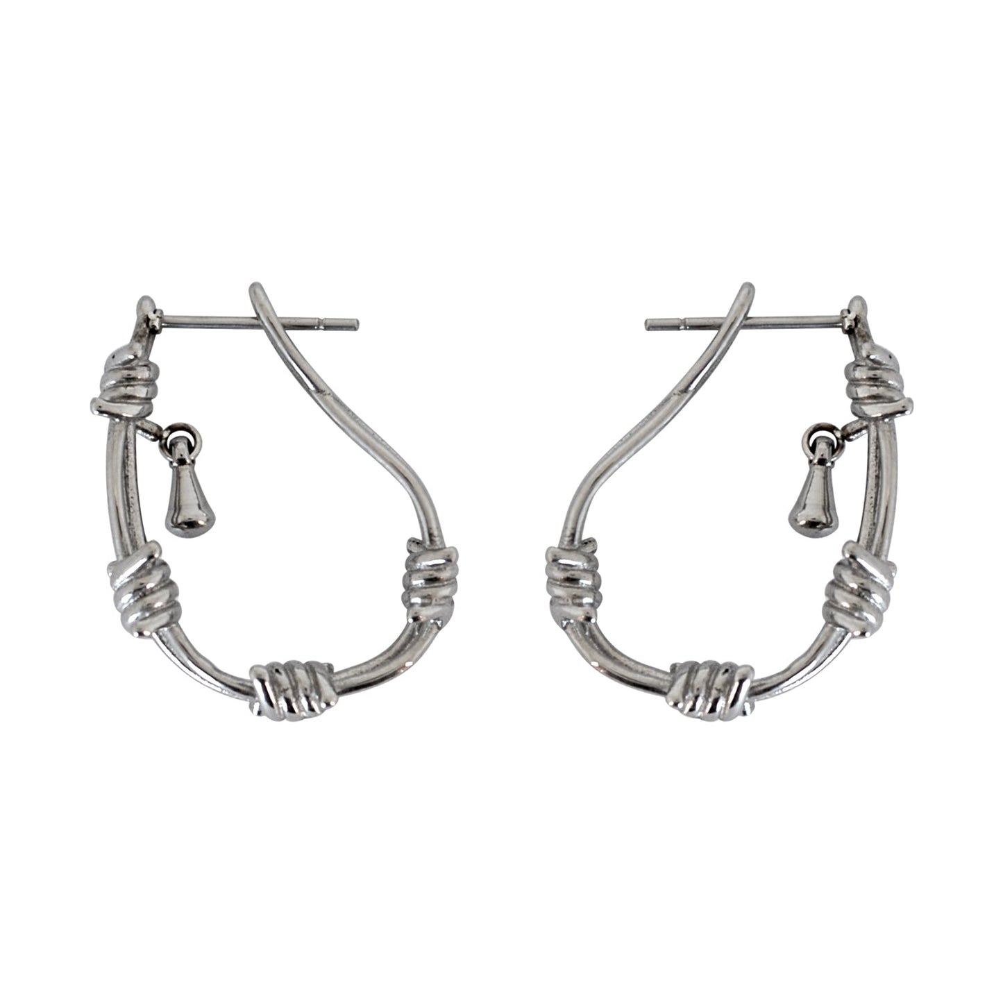 SK2038  Motorcycle Barbed Wire Small Earrings Stainless Steel Motorcycle Biker Jewelry