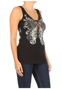 Women’s BLACK Edgy Pistol Tank Top