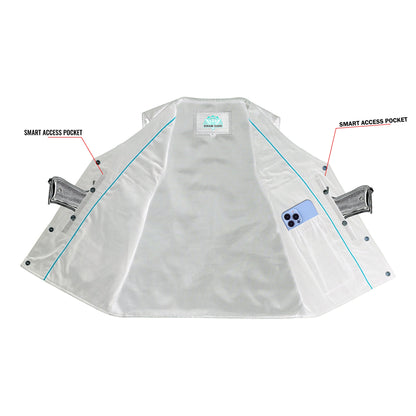 Buffalo Nickel Black Leather Vest for Men - Customizable Back & Satin Liner