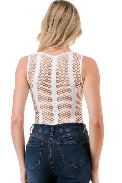 BST18 FISHNET BODYSUITS: Black