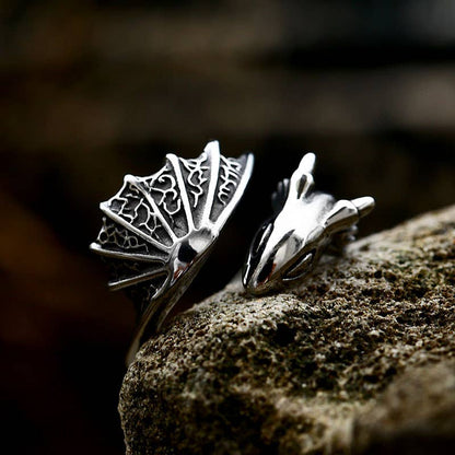 Men's Cast Dragon Ring: 10