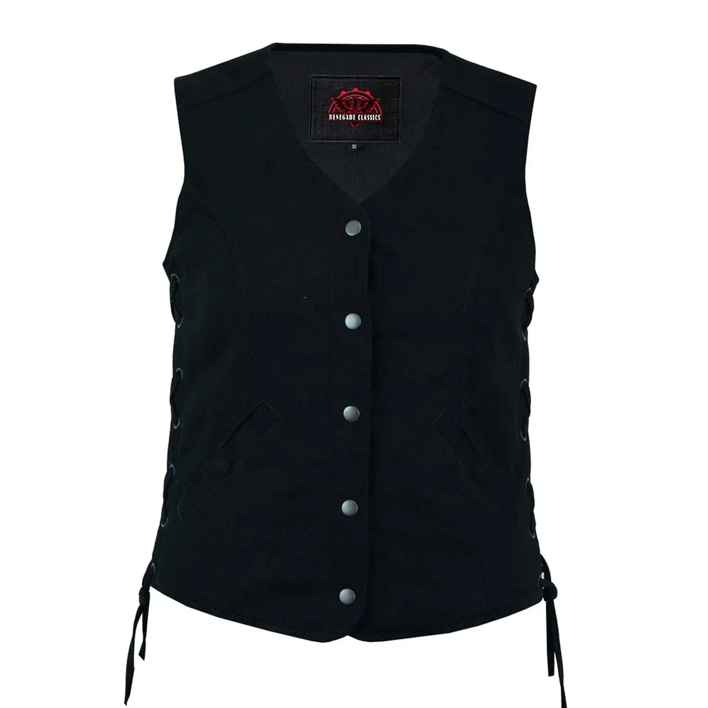 Women's Denim Longer Body ¾ Vest - Side Laces