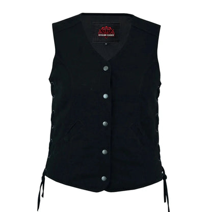 Women's Denim Longer Body ¾ Vest - Side Laces
