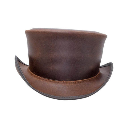 Genuine Leather Top Hat - Style Marlow Unbanded: Burnt Honey / XL