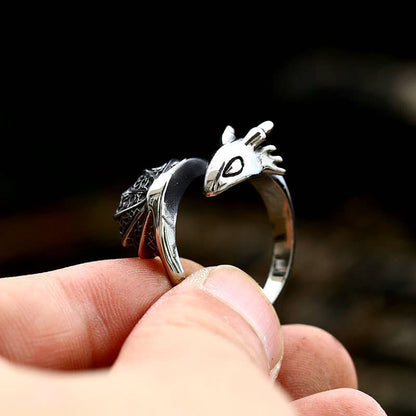 Men's Cast Dragon Ring: 11