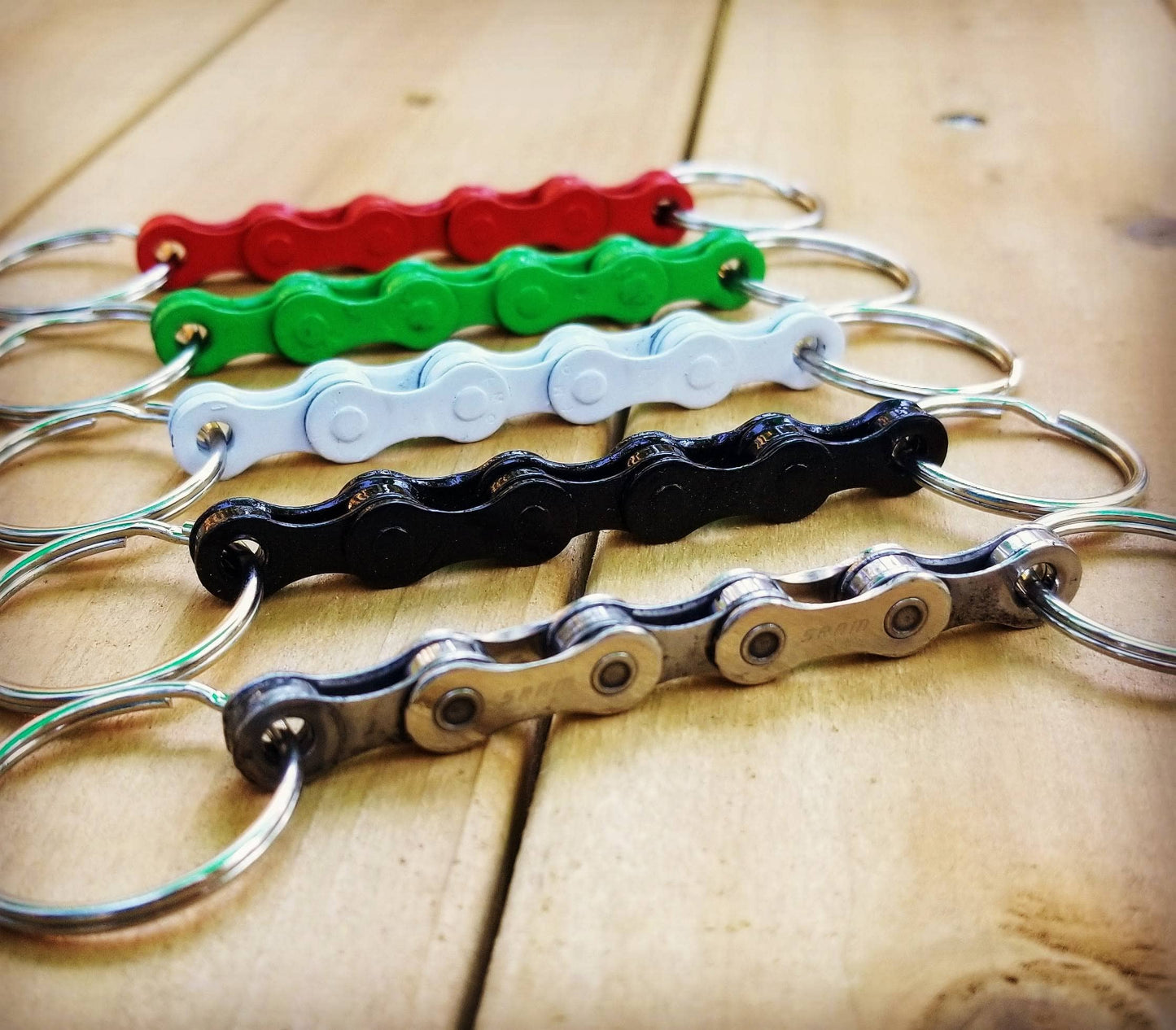 Bicycle Connecting Keychains w/ Upcycled Bike Chain: Assorted / Keyring